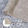 imageLaura Ashley Butter Chenille Bath Rug Absorbent Shaggy Bathroom Mat Non Slip plush Carpet Rugs for Tub and Sink  17quot x 24quot Ligth GrayLinen