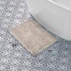 imageLaura Ashley Butter Chenille Bath Rug Absorbent Shaggy Bathroom Mat Non Slip plush Carpet Rugs for Tub and Sink  17quot x 24quot Ligth GrayLinen