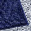imageLaura Ashley Butter Chenille Bath Rug Absorbent Shaggy Bathroom Mat Non Slip plush Carpet Rugs for Tub and Sink  17quot x 24quot Ligth GrayNavy