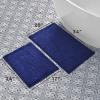 imageLaura Ashley Butter Chenille Bath Rug Absorbent Shaggy Bathroom Mat Non Slip plush Carpet Rugs for Tub and Sink  17quot x 24quot Ligth GrayNavy