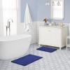imageLaura Ashley Butter Chenille Bath Rug Absorbent Shaggy Bathroom Mat Non Slip plush Carpet Rugs for Tub and Sink  17quot x 24quot Ligth GrayNavy