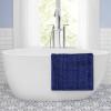 imageLaura Ashley Butter Chenille Bath Rug Absorbent Shaggy Bathroom Mat Non Slip plush Carpet Rugs for Tub and Sink  17quot x 24quot Ligth GrayNavy
