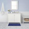imageLaura Ashley Butter Chenille Bath Rug Absorbent Shaggy Bathroom Mat Non Slip plush Carpet Rugs for Tub and Sink  17quot x 24quot Ligth GrayNavy