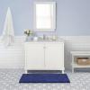 imageLaura Ashley Butter Chenille Bath Rug Absorbent Shaggy Bathroom Mat Non Slip plush Carpet Rugs for Tub and Sink  17quot x 24quot Ligth GrayNavy