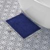 imageLaura Ashley Butter Chenille Bath Rug Absorbent Shaggy Bathroom Mat Non Slip plush Carpet Rugs for Tub and Sink  17quot x 24quot Ligth GrayNavy