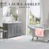 imageLaura Ashley Butter Chenille Bath Rug Absorbent Shaggy Bathroom Mat Non Slip plush Carpet Rugs for Tub and Sink  17quot x 24quot Ligth GrayPink Mist