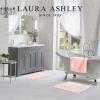 imageLaura Ashley Butter Chenille Bath Rug Absorbent Shaggy Bathroom Mat Non Slip plush Carpet Rugs for Tub and Sink  17quot x 24quot Ligth GrayPink Mist