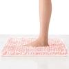 imageLaura Ashley Butter Chenille Bath Rug Absorbent Shaggy Bathroom Mat Non Slip plush Carpet Rugs for Tub and Sink  17quot x 24quot Ligth GrayPink Mist