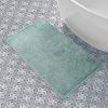 imageLaura Ashley Butter Chenille Bath Rug Absorbent Shaggy Bathroom Mat Non Slip plush Carpet Rugs for Tub and Sink  17quot x 24quot Ligth GraySage Green