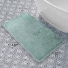 imageLaura Ashley Butter Chenille Bath Rug Absorbent Shaggy Bathroom Mat Non Slip plush Carpet Rugs for Tub and Sink  17quot x 24quot Ligth GraySage Green