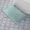 imageLaura Ashley Butter Chenille Bath Rug Absorbent Shaggy Bathroom Mat Non Slip plush Carpet Rugs for Tub and Sink  17quot x 24quot Ligth GraySage Green