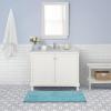 imageLaura Ashley Butter Chenille Bath Rug Absorbent Shaggy Bathroom Mat Non Slip plush Carpet Rugs for Tub and Sink  17quot x 24quot Ligth GraySeaspray Blue