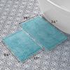 imageLaura Ashley Butter Chenille Bath Rug Absorbent Shaggy Bathroom Mat Non Slip plush Carpet Rugs for Tub and Sink  17quot x 24quot Ligth GraySeaspray Blue