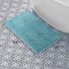 imageLaura Ashley Butter Chenille Bath Rug Absorbent Shaggy Bathroom Mat Non Slip plush Carpet Rugs for Tub and Sink  17quot x 24quot Ligth GraySeaspray Blue