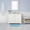 imageLaura Ashley Butter Chenille Bath Rug Absorbent Shaggy Bathroom Mat Non Slip plush Carpet Rugs for Tub and Sink  17quot x 24quot Ligth GraySeaspray Blue