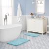 imageLaura Ashley Butter Chenille Bath Rug Absorbent Shaggy Bathroom Mat Non Slip plush Carpet Rugs for Tub and Sink  17quot x 24quot Ligth GraySeaspray Blue