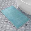 imageLaura Ashley Butter Chenille Bath Rug Absorbent Shaggy Bathroom Mat Non Slip plush Carpet Rugs for Tub and Sink  17quot x 24quot Ligth GraySeaspray Blue