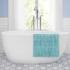 imageLaura Ashley Butter Chenille Bath Rug Absorbent Shaggy Bathroom Mat Non Slip plush Carpet Rugs for Tub and Sink  17quot x 24quot Ligth GraySeaspray Blue