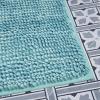 imageLaura Ashley Butter Chenille Bath Rug Absorbent Shaggy Bathroom Mat Non Slip plush Carpet Rugs for Tub and Sink  17quot x 24quot Ligth GraySeaspray Blue