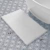 imageLaura Ashley Butter Chenille Bath Rug Absorbent Shaggy Bathroom Mat Non Slip plush Carpet Rugs for Tub and Sink  17quot x 24quot Ligth GrayWhite