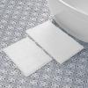 imageLaura Ashley Butter Chenille Bath Rug Absorbent Shaggy Bathroom Mat Non Slip plush Carpet Rugs for Tub and Sink  17quot x 24quot Ligth GrayWhite