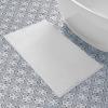imageLaura Ashley Butter Chenille Bath Rug Absorbent Shaggy Bathroom Mat Non Slip plush Carpet Rugs for Tub and Sink  17quot x 24quot Ligth GrayWhite