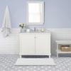 imageLaura Ashley Butter Chenille Bath Rug Absorbent Shaggy Bathroom Mat Non Slip plush Carpet Rugs for Tub and Sink  17quot x 24quot Ligth GrayWhite