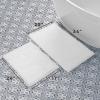 imageLaura Ashley Butter Chenille Bath Rug Absorbent Shaggy Bathroom Mat Non Slip plush Carpet Rugs for Tub and Sink  17quot x 24quot Ligth GrayWhite
