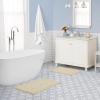 imageLaura Ashley Butter Chenille Bath Rug Absorbent Shaggy Bathroom Mat Non Slip plush Carpet Rugs for Tub and Sink  17quot x 24quot Ligth GrayYellow