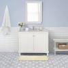 imageLaura Ashley Butter Chenille Bath Rug Absorbent Shaggy Bathroom Mat Non Slip plush Carpet Rugs for Tub and Sink  17quot x 24quot Ligth GrayYellow
