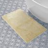 imageLaura Ashley Butter Chenille Bath Rug Absorbent Shaggy Bathroom Mat Non Slip plush Carpet Rugs for Tub and Sink  17quot x 24quot Ligth GrayYellow