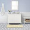 imageLaura Ashley Butter Chenille Bath Rug Absorbent Shaggy Bathroom Mat Non Slip plush Carpet Rugs for Tub and Sink  17quot x 24quot Ligth GrayYellow