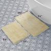 imageLaura Ashley Butter Chenille Bath Rug Absorbent Shaggy Bathroom Mat Non Slip plush Carpet Rugs for Tub and Sink  17quot x 24quot Ligth GrayYellow
