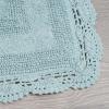 imageLaura Ashley Crochet Cotton 24x40 Bath Rug LinenAqua