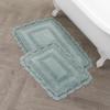 imageLaura Ashley Crochet Cotton 24x40 Bath Rug LinenAqua