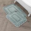imageLaura Ashley Crochet Cotton 24x40 Bath Rug LinenAqua