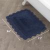 imageLaura Ashley Crochet Cotton 24x40 Bath Rug LinenIndigo