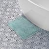 imageLaura Ashley Butter Chenille Bath Rug Absorbent Shaggy Bathroom Mat Non Slip plush Carpet Rugs for Tub and Sink  17quot x 24quot Ligth GraySage Green