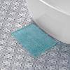 imageLaura Ashley Butter Chenille Bath Rug Absorbent Shaggy Bathroom Mat Non Slip plush Carpet Rugs for Tub and Sink  17quot x 24quot Ligth GraySeaspray Blue