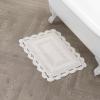 imageLaura Ashley Crochet Cotton 24x40 Bath Rug LinenIvory