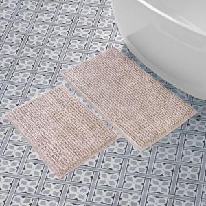 imageLaura Ashley Butter Chenille Bath Rug Absorbent Shaggy Bathroom Mat Non Slip plush Carpet Rugs for Tub and Sink  17quot x 24quot Ligth GrayBlush