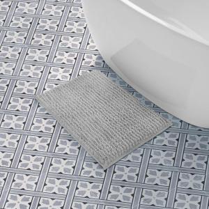 imageLaura Ashley Butter Chenille Bath Rug Absorbent Shaggy Bathroom Mat Non Slip plush Carpet Rugs for Tub and Sink  17quot x 24quot Ligth GrayLight Grey