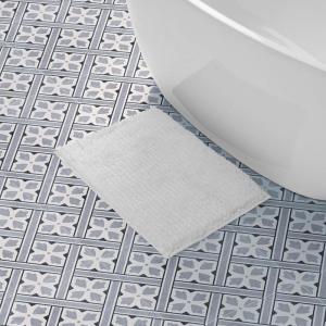 imageLaura Ashley Butter Chenille Bath Rug Absorbent Shaggy Bathroom Mat Non Slip plush Carpet Rugs for Tub and Sink  17quot x 24quot Ligth GrayWhite