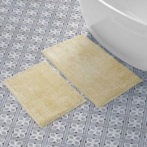 imageLaura Ashley Butter Chenille Bath Rug Absorbent Shaggy Bathroom Mat Non Slip plush Carpet Rugs for Tub and Sink  17quot x 24quot Ligth GrayYellow