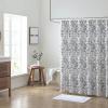 imageLaura Ashley Home  Shower Curtain Stylish Bathroom Decor with Buttonhold Top Elegant Floral Home Decor Flora Blue 72quot x 72quotAmberley Black