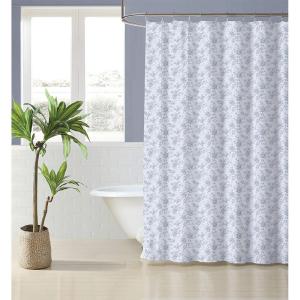 imageLaura Ashley Home  Shower Curtain Stylish Bathroom Decor with Buttonhold Top Elegant Floral Home Decor Flora Blue 72quot x 72quotGarden Blue