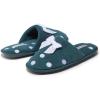 imageLaura Ashley Ladies Embroidered Soft Terry Scuff SlipperGlactic Teal