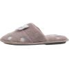 imageLaura Ashley Ladies Embroidered Soft Terry Scuff SlipperStone