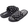 imageLaura Ashley Ladies Open Toe Plush Terry SlipperBlack Plaid