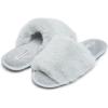 imageLaura Ashley Ladies Open Toe Plush Terry SlipperFrost
